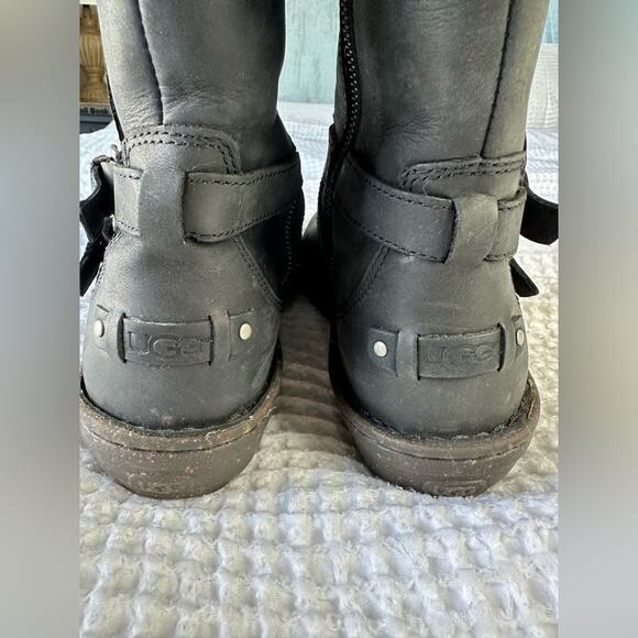 UGG Rosen Tall Leather Boots with Wool Lining Size 8 - Picture 7 of 11